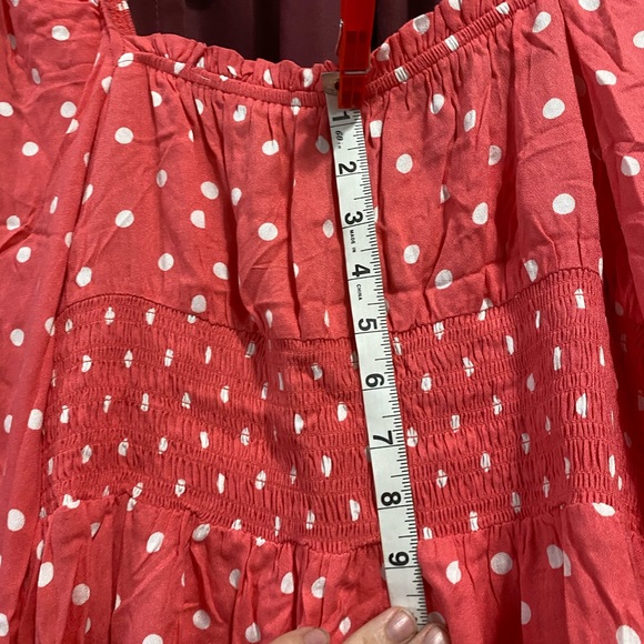 AFRM Coral polka dot mini dress size L - Picture 6 of 10